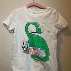 Kids Easter Green Dinosaur Graphic T-Shirt